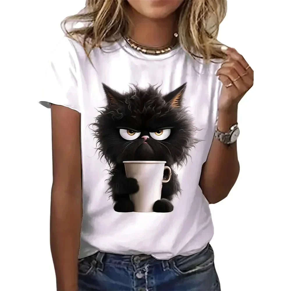 Funny Cat Women Summer t shirt