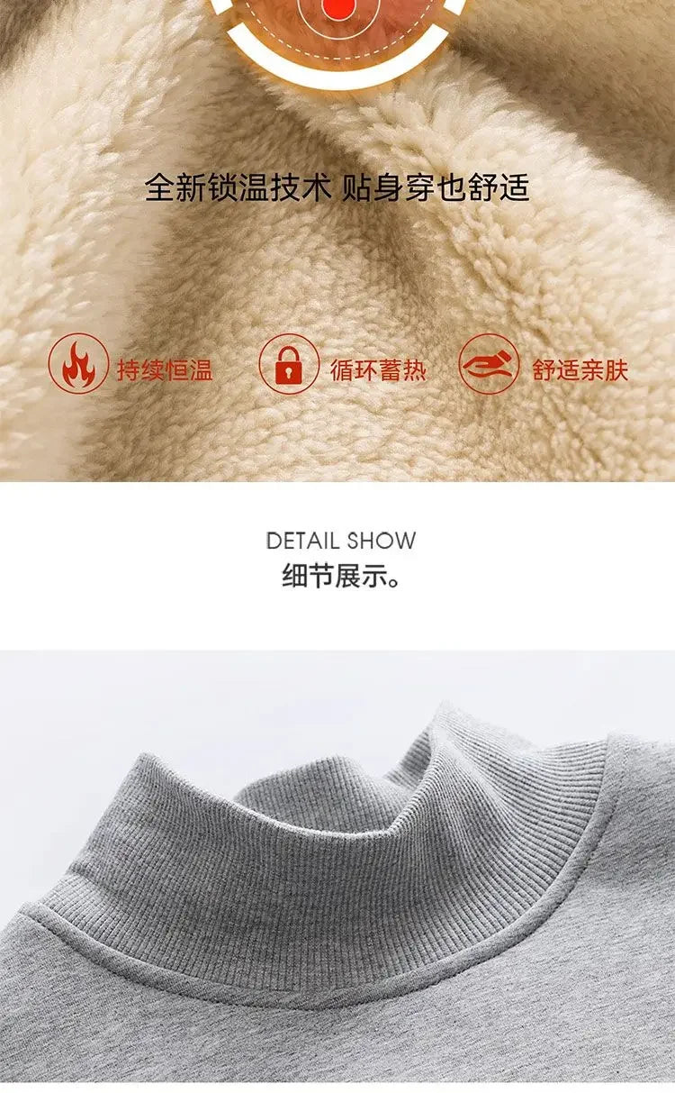 Trendy and Trendy Half High Collar Lamb Fleece Hoodie