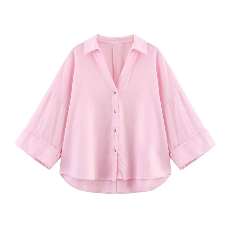 Wide Sleeved Shirt Women  Shirts & Blouses