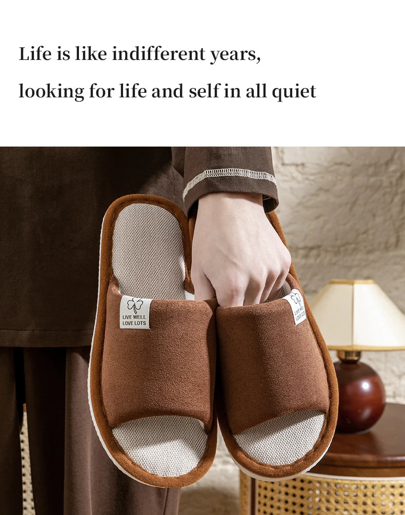 All-Season Linen Home Comfortable Slippers