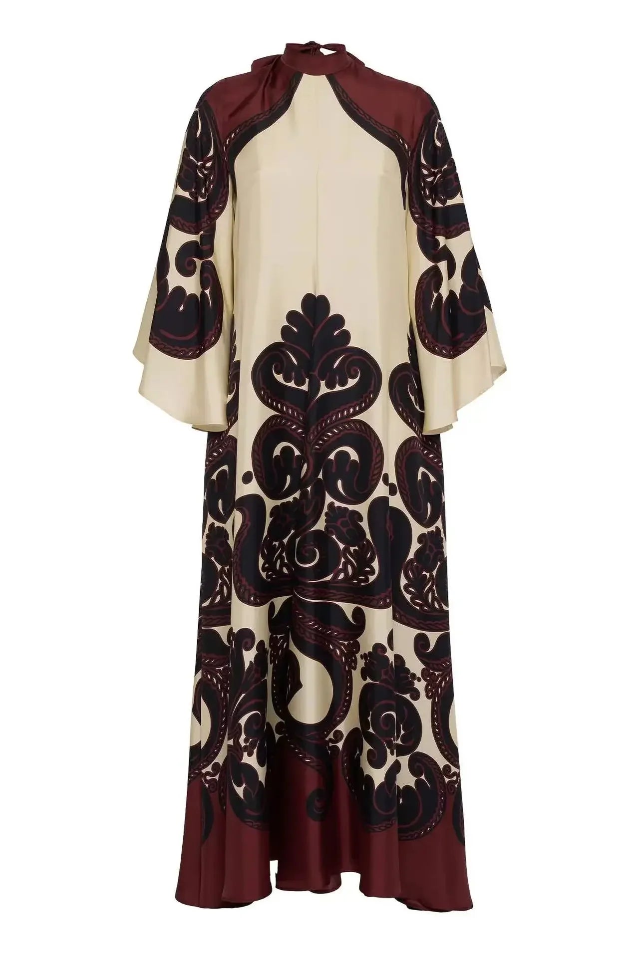 Middle East Ethnic Muslim Style Long Ankle Dress Women's Fashion Independent Station Cross-Border V-neck Bell Sleeve Dress