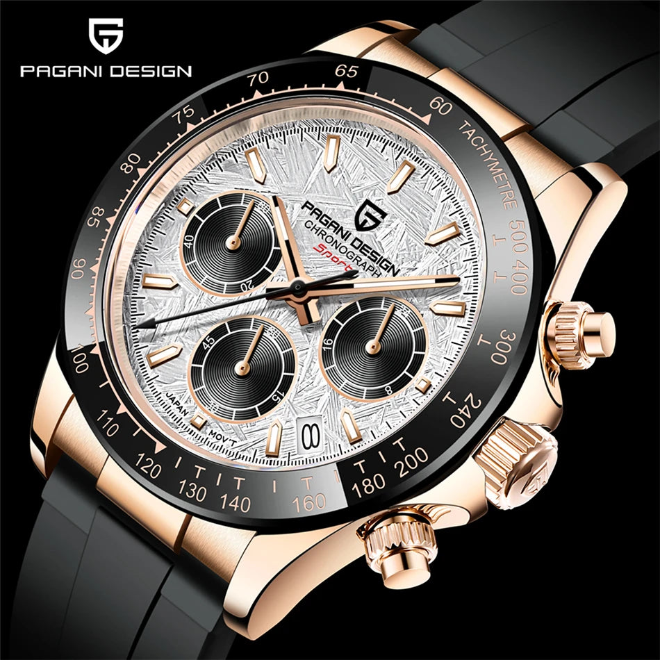 40mm New V2 PAGANI  Sapphire Retro Chronograph Stainless Steel Waterproof Watch