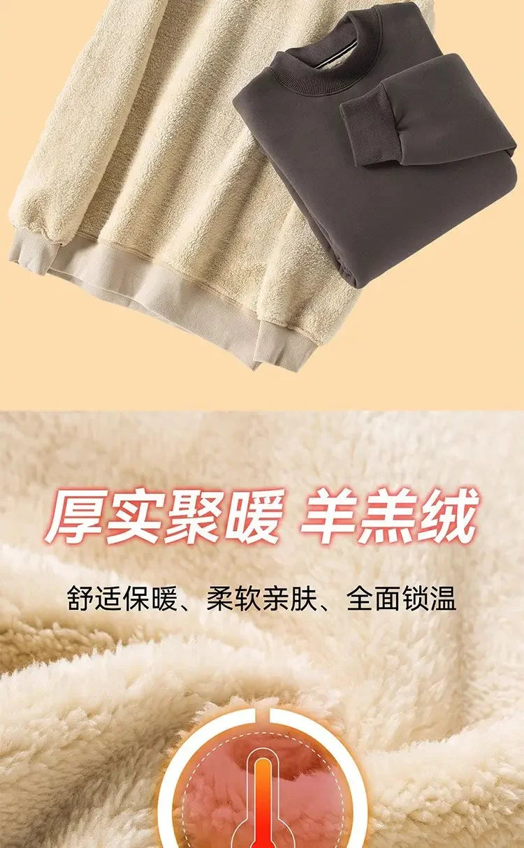 Trendy and Trendy Half High Collar Lamb Fleece Hoodie